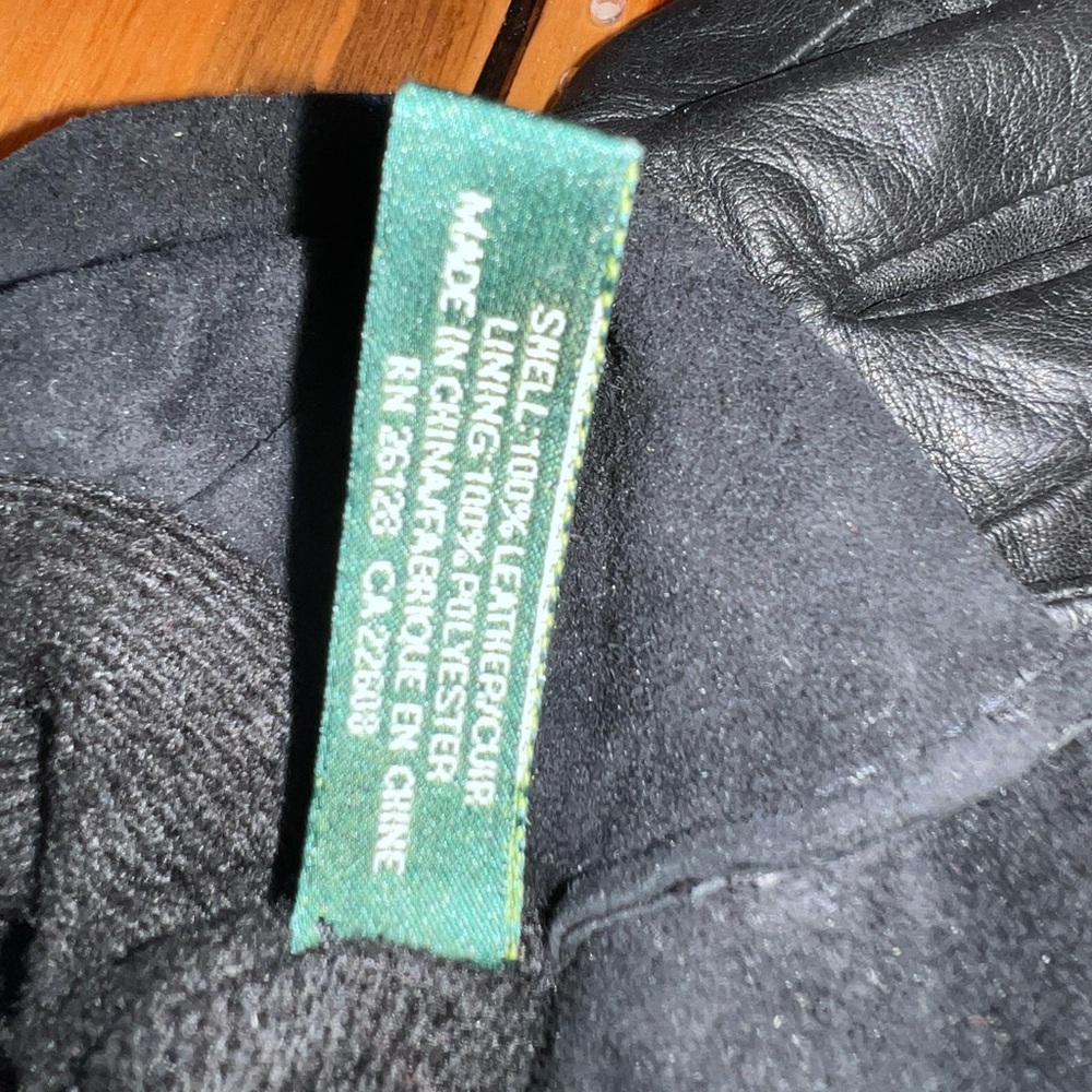 Lauren Ralph Lauren Black Leather Ladies Gloves. NWT. Size M - Picture 5 of 5